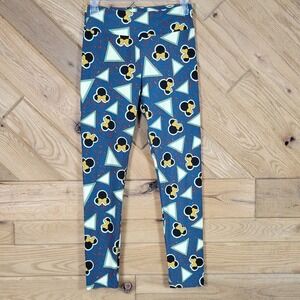 Lularoe Women Disney Mickey Mouse Ankle Leggings Stretch Green Multi One Size